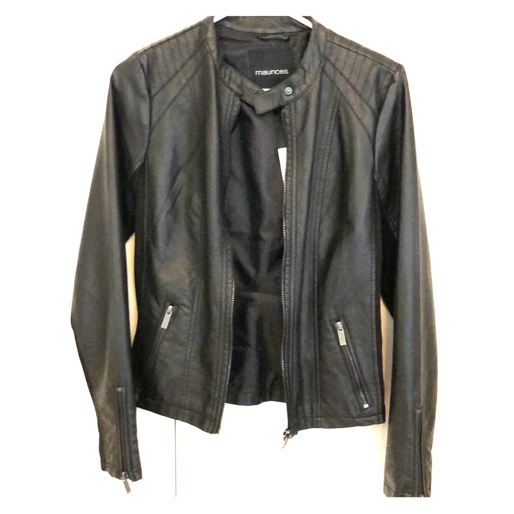 Faux leather black jacket